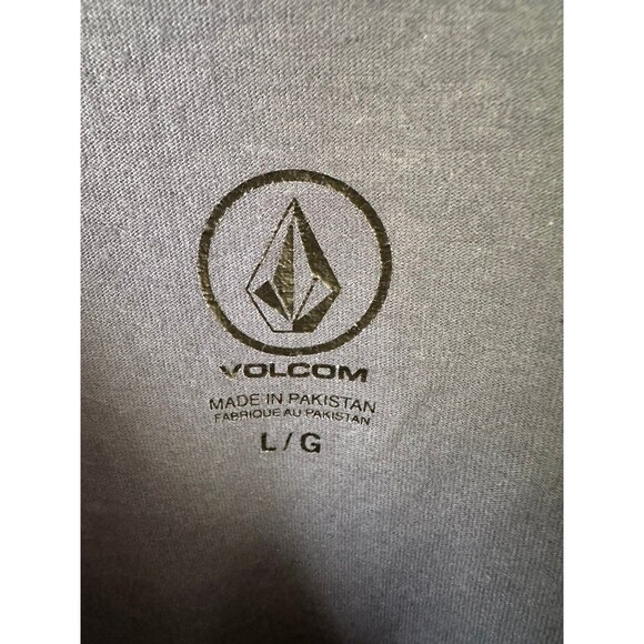 NWOT Volcom Men's Blue Striped Embroidered Logo Short Sleeve T-Shirt L - Picture 4 of 6